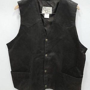 Cripple Creek Dark Brown Leather Vest XXL